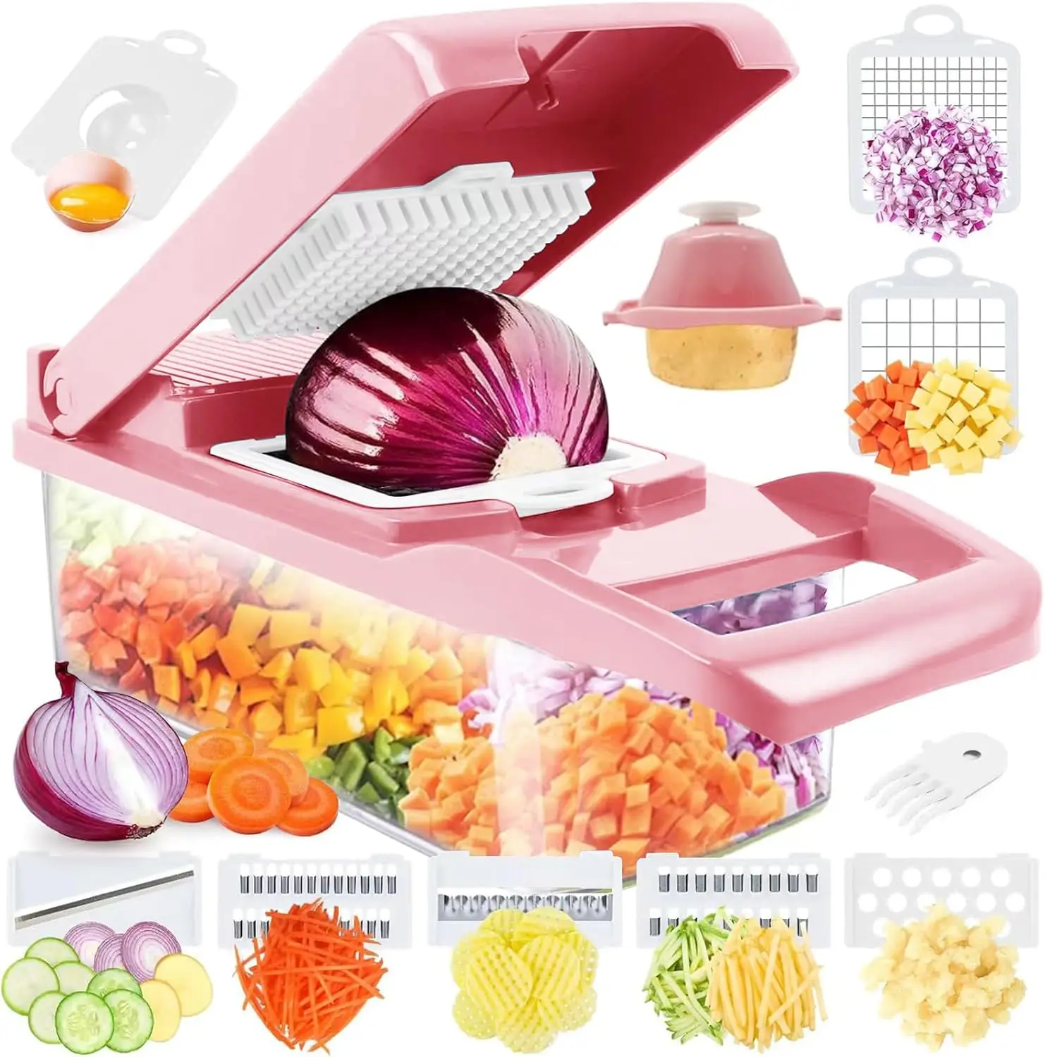 Vegetable Chopper Pro Onion Chopper - 13 in 1 Multi-Functional Food Chopper Kitchen Mandoline Slicer Veggie Dicer Cutter