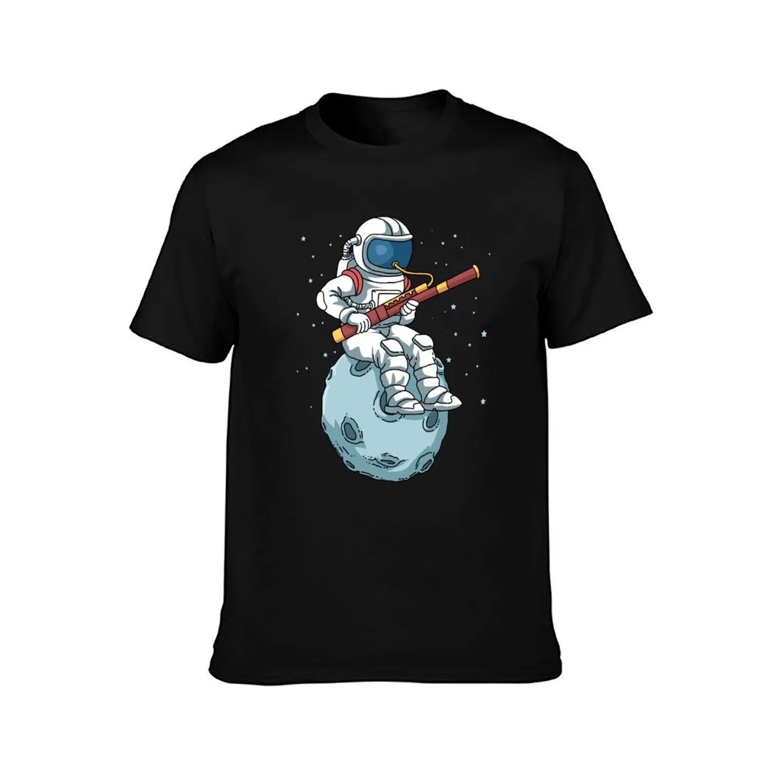 Astronaut Bassoon Band Player Bassoonist Reeds Bassoon T-Shirt Heavy Duty Casual Work Tee T-Shirt