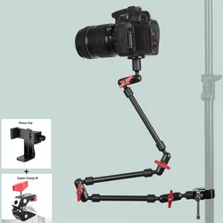 Brazo mágico de cámara con soporte de superclip para teléfono inteligente, videocámara de acción, Gopro, montaje de abrazadera, tableta, Webcam, Kits de estudio, nuevo