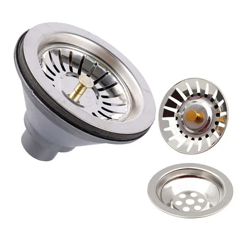 1 Set RVs Caravan Sink Drain Strainer Assembly Sink Strainer Sink Waste Outlet 1.1/4" - 3/4" Straight Plug Hole Stainless Steel