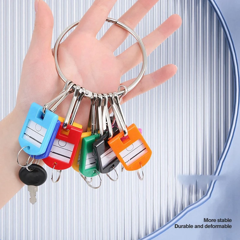 Portable Metal Ring Key Organizer With 120 Spring Hooks & Key Tags With Ring And Label Window