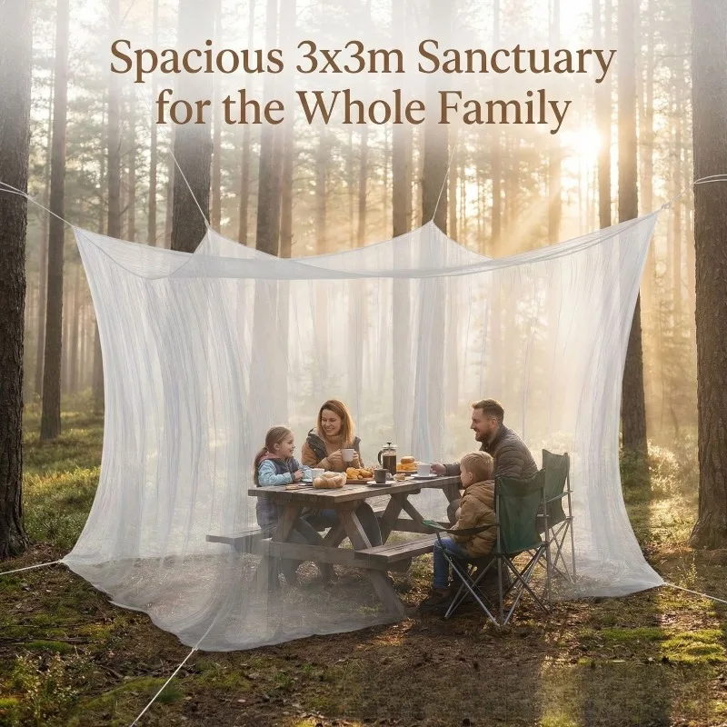 Large Outdoor Mosquito Net Tent Bug Proof Mesh for Camping Picnic Patio Garden Travel Sunshade Portable Canopy Bed Netting