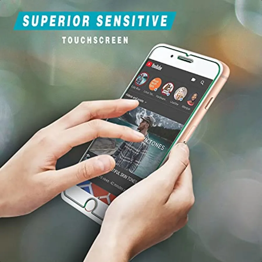 HPTech Confezione da 2 in vetro temperato per iPhone 8 Plus iPhone 7 Plus iPhone 6S Plus iPhone 6 Plus Custodia protettiva per schermo da 5,5 pollici Friendl