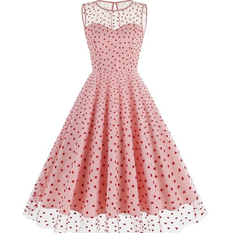 pink pin up dress The DEVON - Vintage Dress (Swing/Pencil Skirt)
