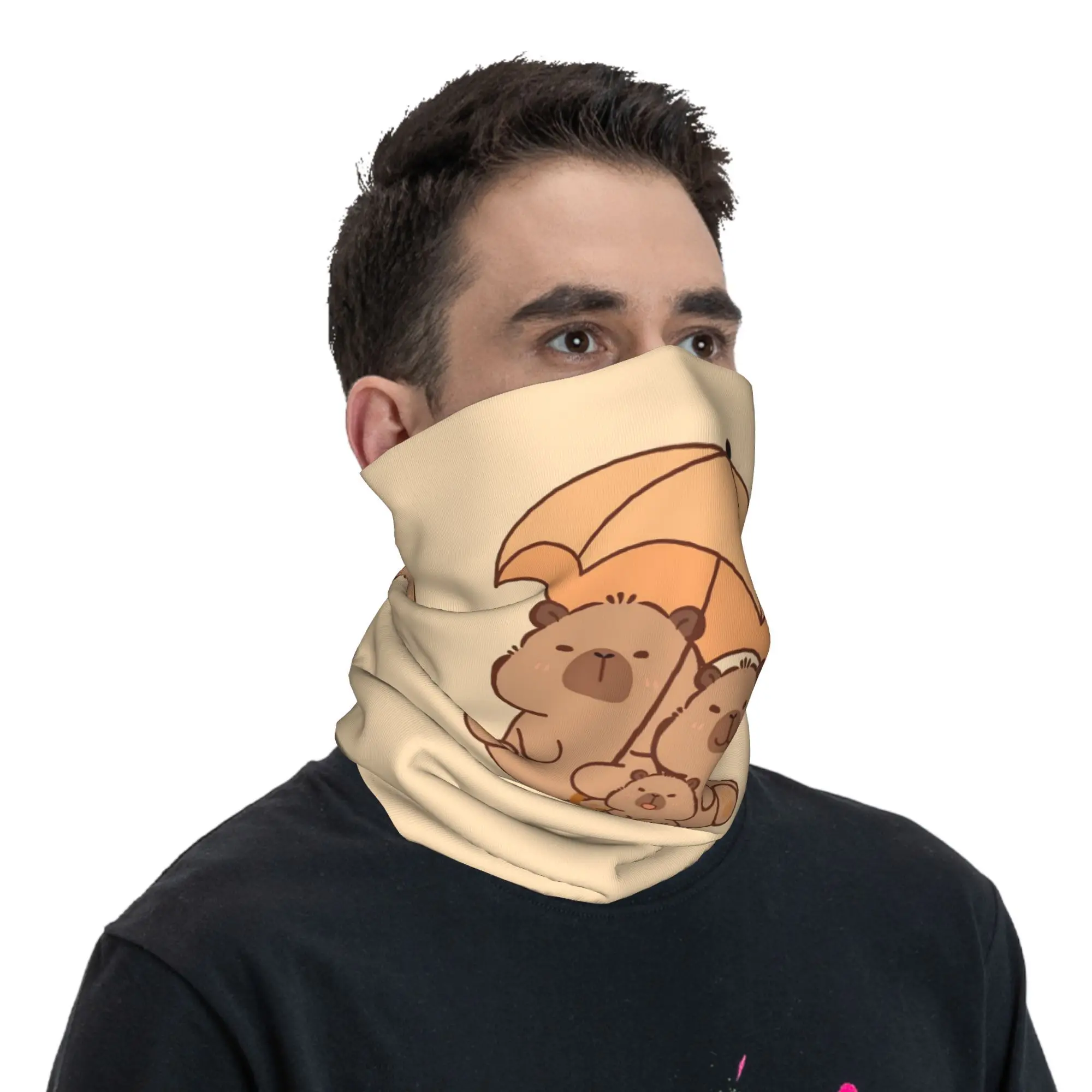 카피바라 밴다나 넥 게이터 프린트 랩 스카프 다기능 헤드웨어 남녀 공용 통기성