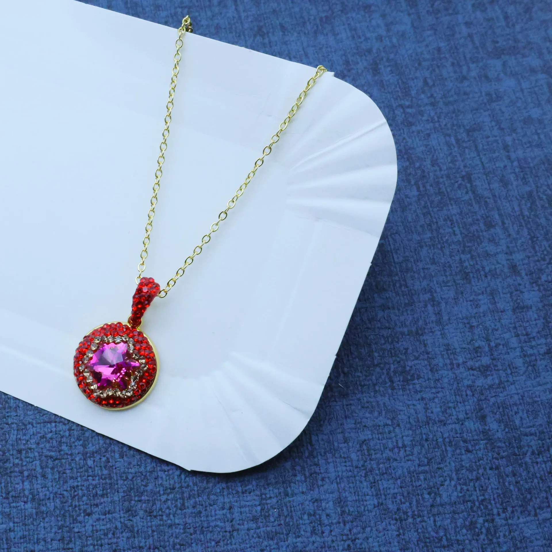 DIY accessories New butterfly red crystal clay inlaid three-piece set, stunning new Chinese handmade design jewelry factory dire