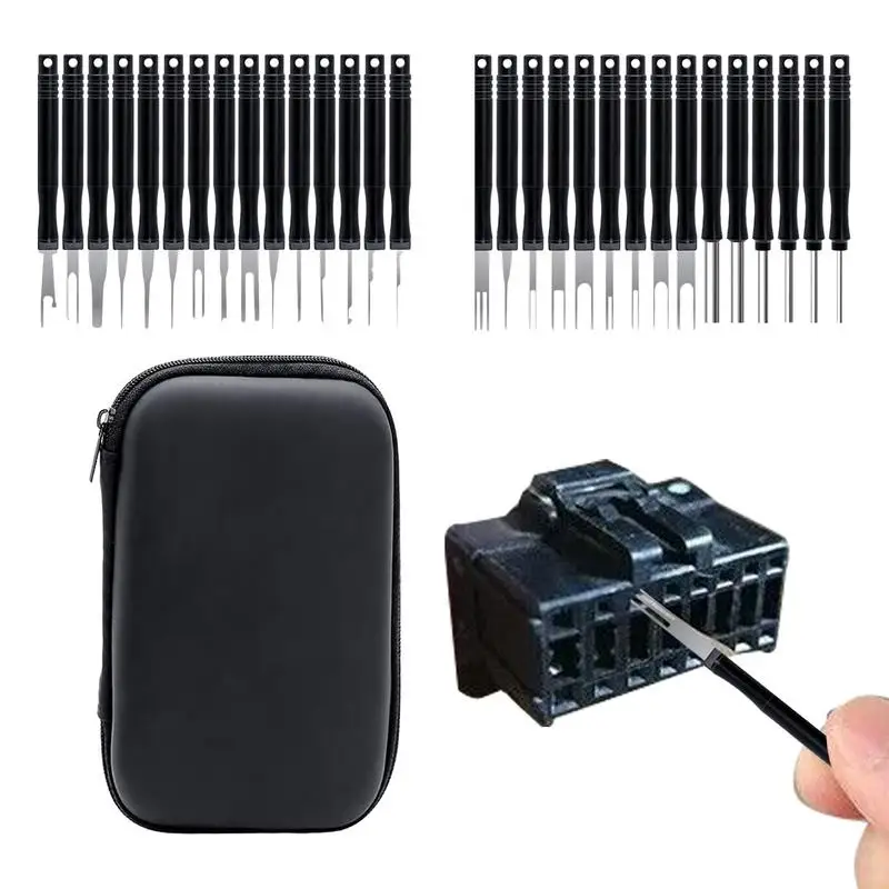 30 Pcs Car Cable Plug Removal Tool Pin Extractor Repair Remover Key Tools With Box Car Auto Cable Plug Remove Pin Puller