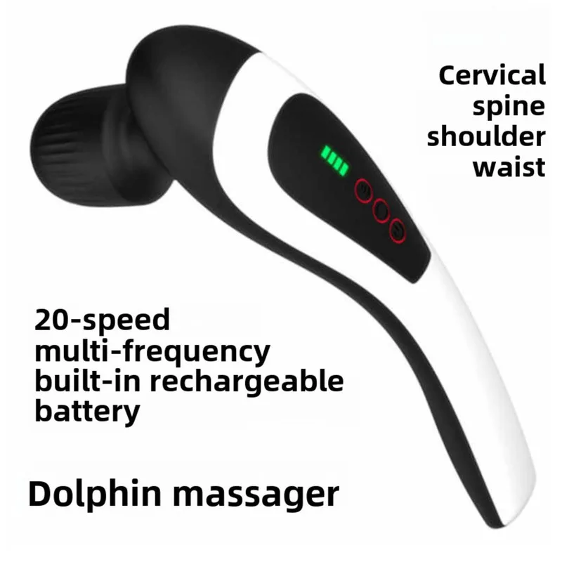 Portable Electric Massage Stick Muscle Relaxation High Frequency Vibration Handheld Dolphin Massager  For Body, Back, Neck, Leg