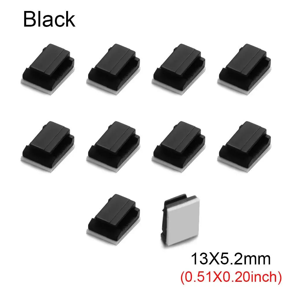 10Pcs Electrical Equipment Supplies Cord Management Wire Holder Organizer Self-adhesive Wire Tie Cable Clamp Cable Clips