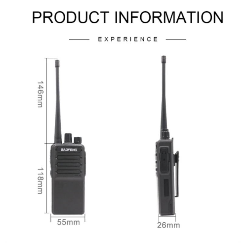 1/2/4Pcs Baofeng BF-C5 Walkie Talkie BF-V9 CB Two Way Ham Radios BF-C2 USB Type-C Charger 5W 1500mAh UHF 400-470MHz Upgrade 888S