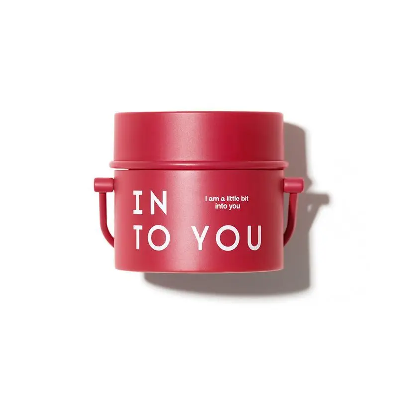 INTO YOU New Bucket Lip Mud Lip Cheek Dual Use Graffiti Style Lip Glaze Matte Lipstick with Large Capacity 5 Colour