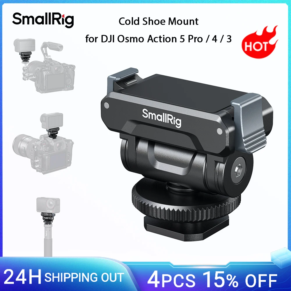 SmallRig Action Camera 5 Pro Schnellverschluss-Unterstützung, Kaltschuh-Adapterhalterung für DJI Osmo Action 5 Pro/4/3 -5436