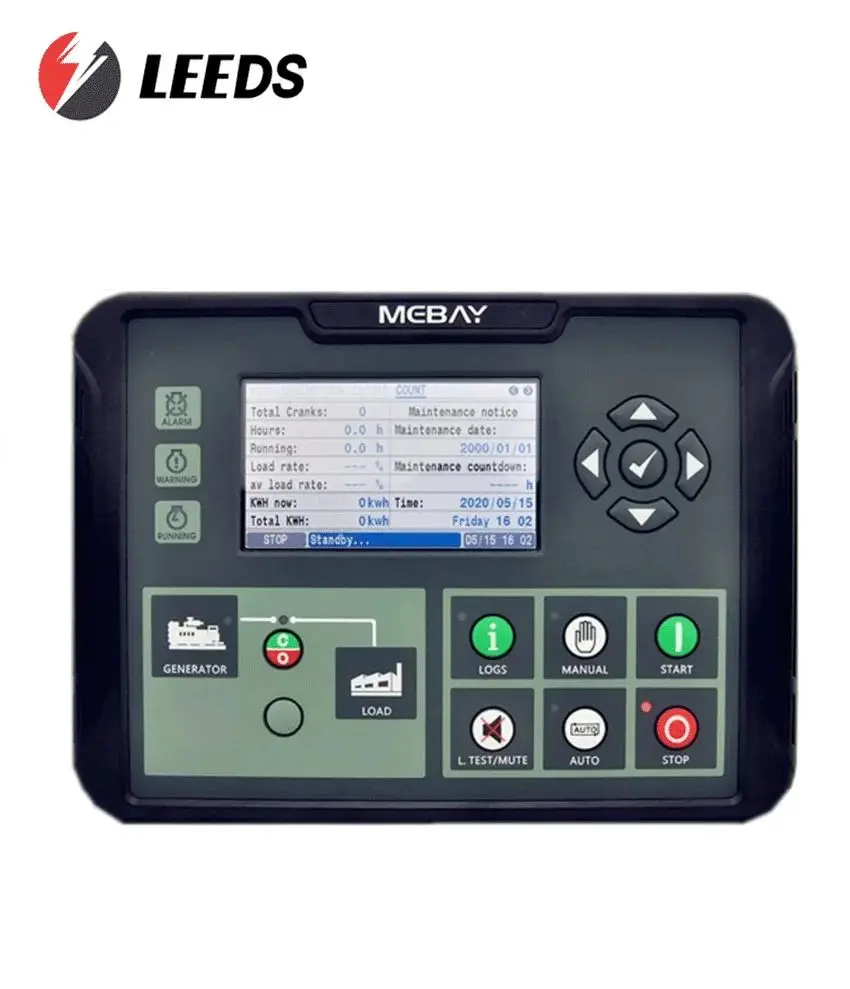 The DC80D, DC82DR MK3 Generator Controller is a Diesel Genset part that features an LCD Display and Self-starting Control Board.