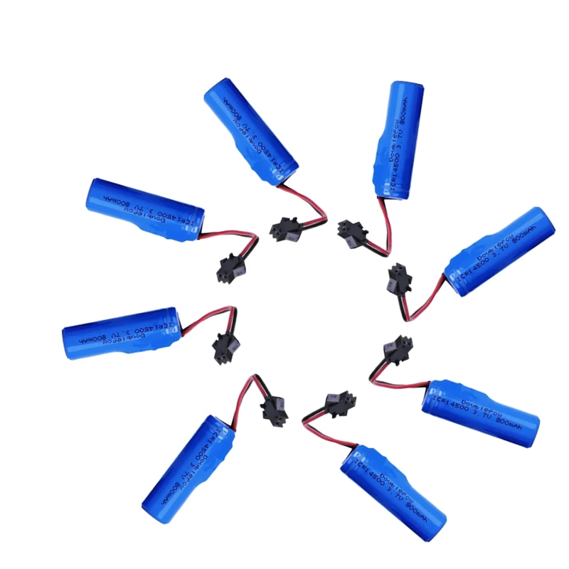 

Li-ion Rechargeable Battery 14500 3.7V 800mAh for Flashlight, RC Toys, Camera, Torch, Ecig - SM Plug
