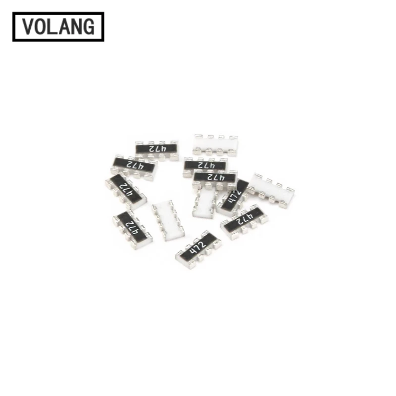 100Pcs 0603*4 8P4R SMD Network Resistor Array 0R~1M 1R 2*4P 10 22ohm 27 51 120R 220 330 820 1K 2K4.7K 10K 22K 47K 100K 220K 470K