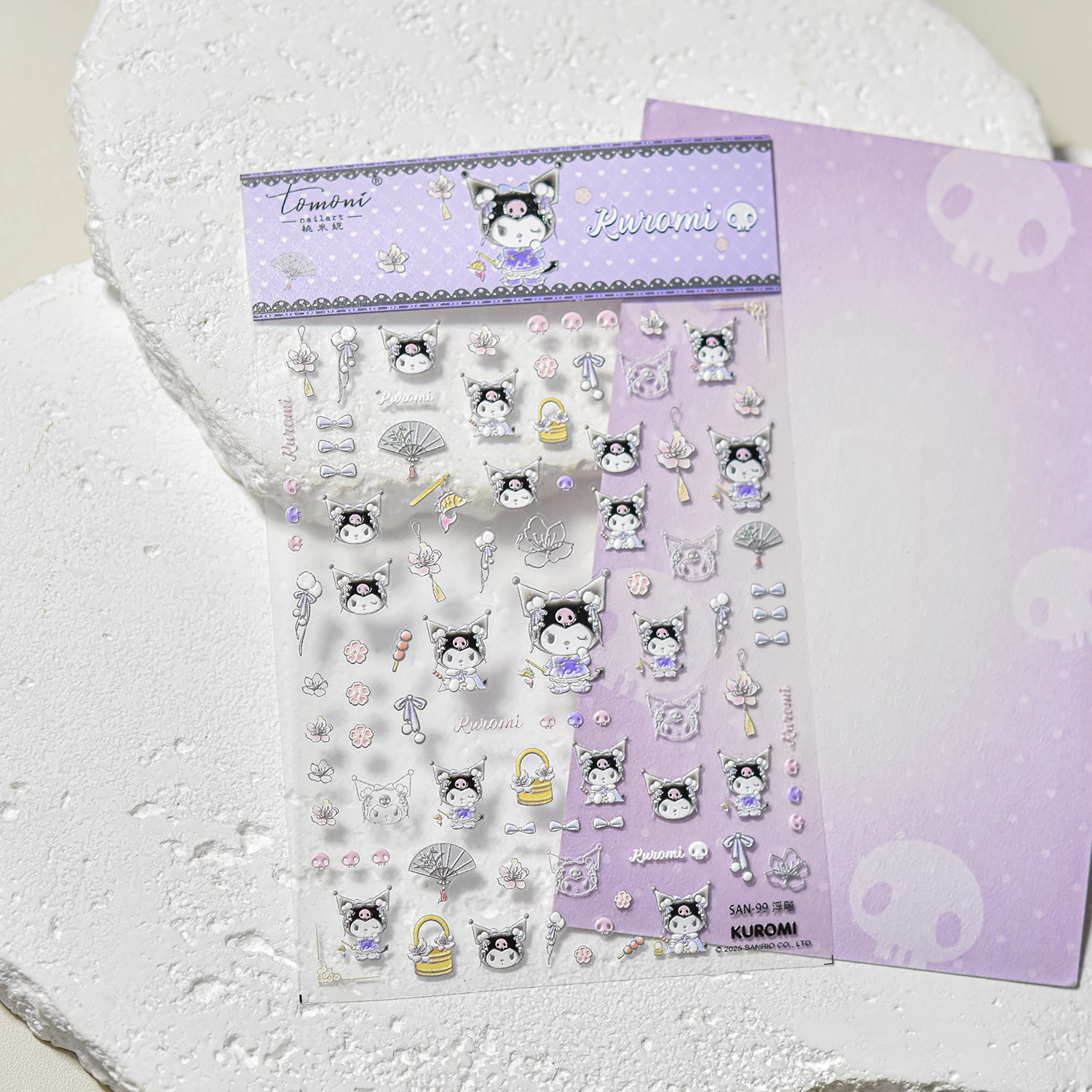 1PCS 귀여운 쿠로미 5D 네일 스티커 네일 아트 액세서리 산리오 애니메이션 캐릭터 스티커 네일 아트 액세서리