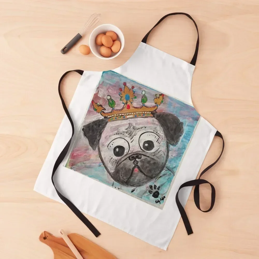 

The Pug King Apron man chef uniform custom women's kitchen Restaurant Kitchen Equipment innovative kitchen and home items Apron
