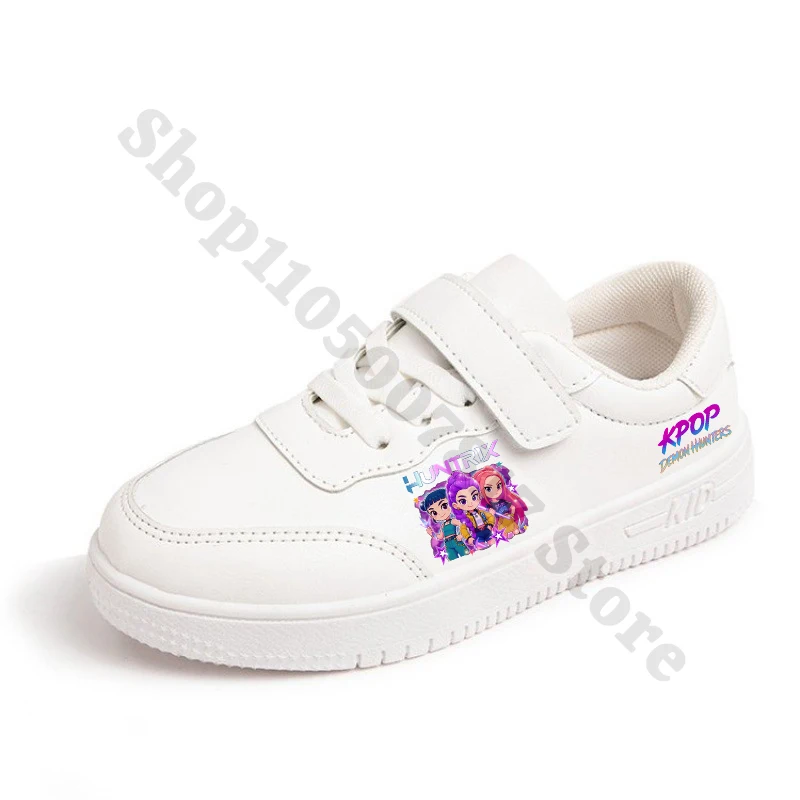 KPop شيطان الصيادين بولي Leather الجلود حذاء أبيض لفتاة أنيمي الكرتون أحذية رياضية عادية أحذية كرة السلة الرياضية لطيف الأحذية هدايا 2025