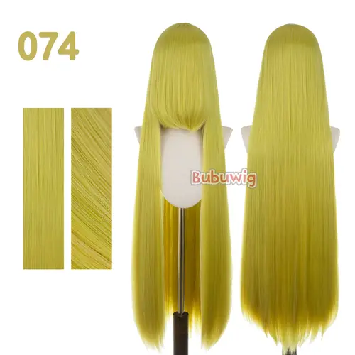 Bubuwig Synthetic Hair 100cm Long Straight Pure Color Cosplay Wigs Over 100 Colors Black White Red Blue Brown Wig Heat Resistant - Image 38