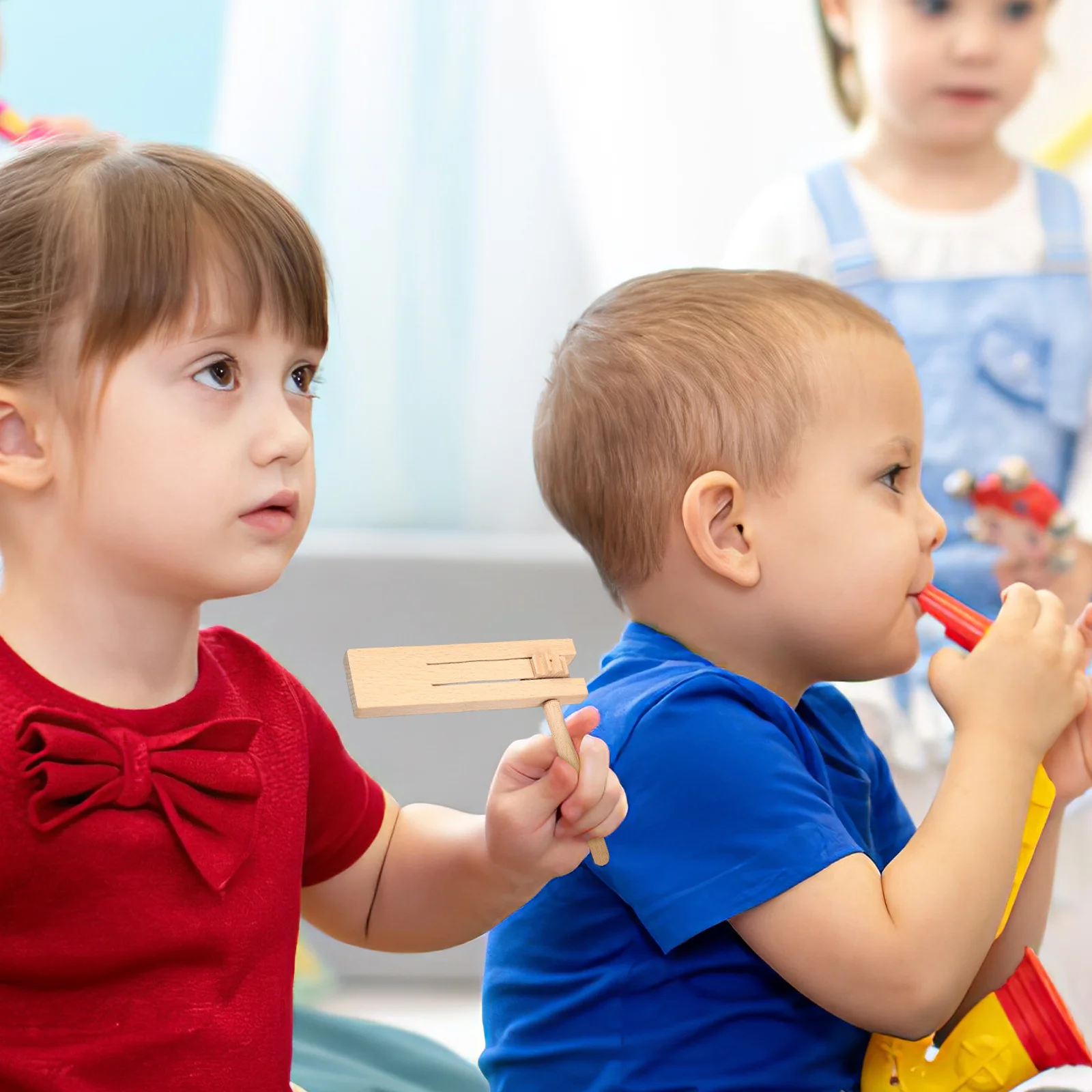 

3 pcs Wooden Ratchet Noise Maker Matracas For Kids Traditional Instrument Sound Party Favors Football Games Family Gathering