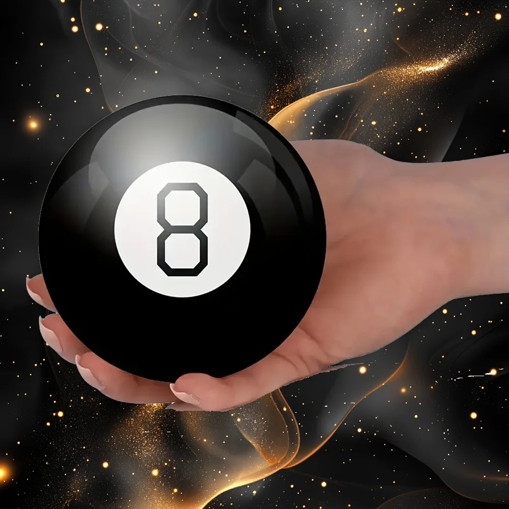 Magic 8 Ball Retro Divination Prop - Black Mysterious Decision Maker with 20+Mysterious Answers Novelty Desktop Prop   H5843
