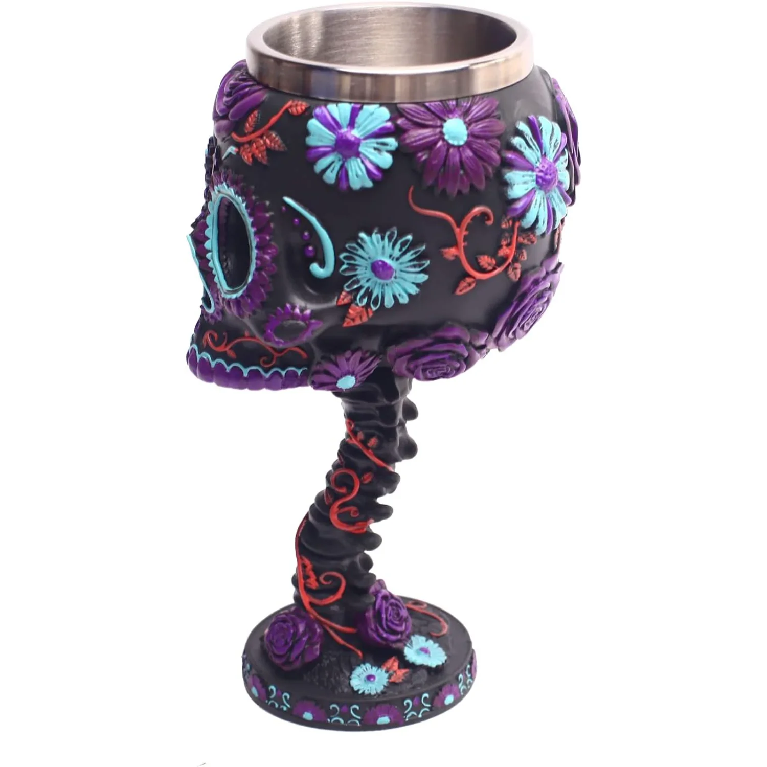 Novelty Skull Wine Goblet Gothic Ossuary Palm Skull Skeletal Bones  Wine Cup Resin Body Goblet Drinking Cup Party Drinkware Hall