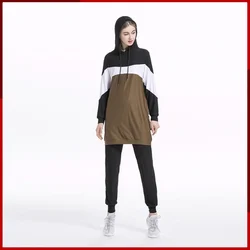 2024 Hot Selling New Middle Eastern Arab Muslim Slim Fitting Patchwork Long Sleeved Sportswear Casual Wear Hooded Two-piece Set