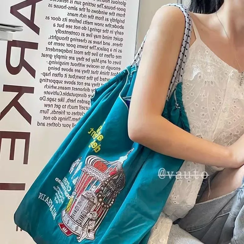 Japanese Ballchain New Embroidered Shopping Bag Environmental Protection Bag Large Capacity One-shoulder Portable Messenger Bag