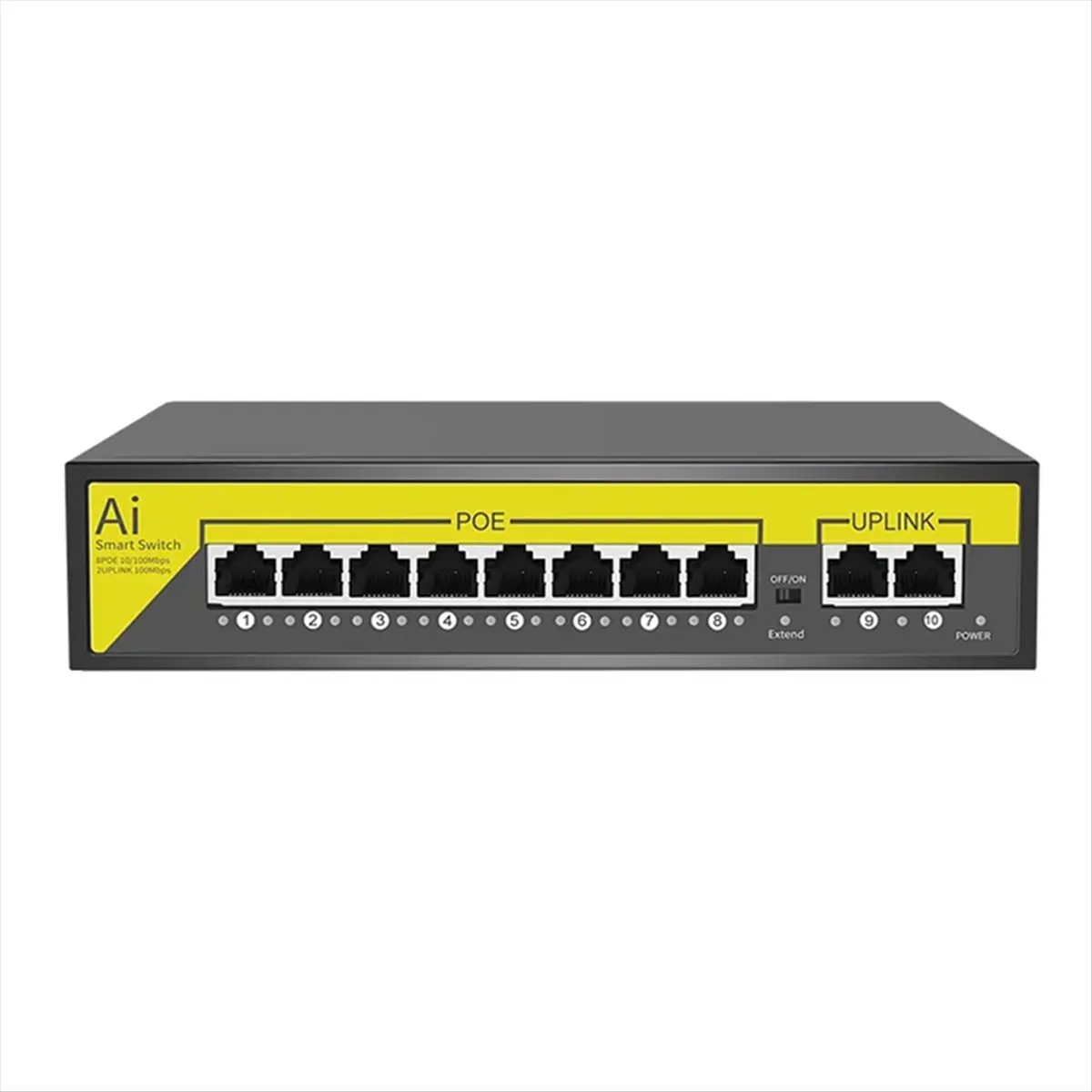 SCLS 48V 8Ports POE Switch Ethernet 10/100Mbps IEEE 802.3 Af/At for IP Camera/CCTV Security Camera System/Wireless AP EU Plug
