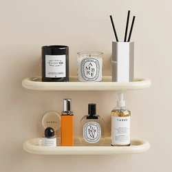 UFORU Cream air bathroom toiletries shelf Wall mounted bathroom shelf without punching rod