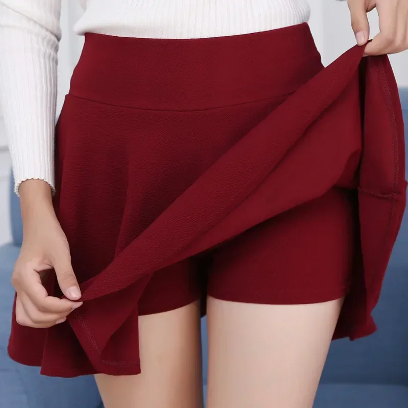 Women Mini Sexy Short Dance Red Safety Skirt Female Girls High Waist Multicolor Cute Pleated Office Skirts Plus Size 4xl 5xl Hot