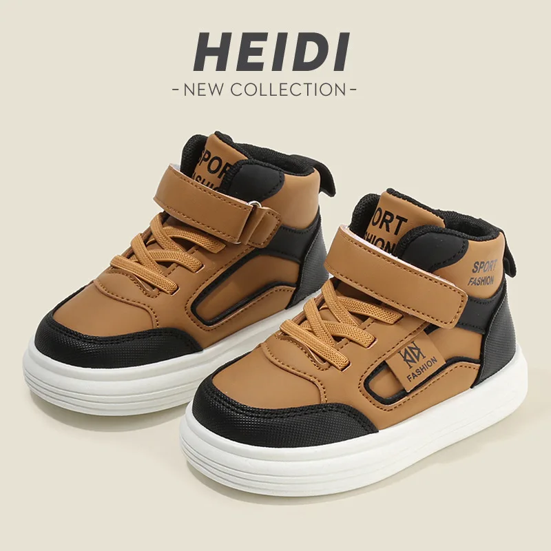 

Children Spring Autumn High Top Casual Shoes Boy Soft Soled Sneakers Girls Lightweight Board Shoes Kids Color Blocking Baby Shoe