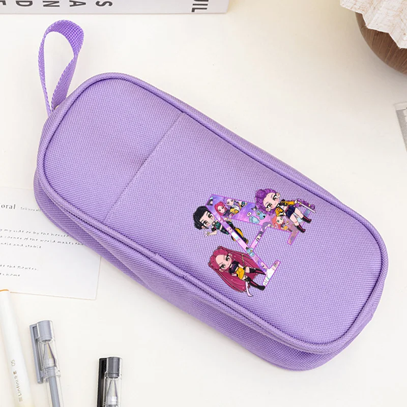 

Сумка-карандаш Demon Hunters Kpop, пенал с принтом букв A-z для девочек, студенческие принадлежности, школьные канцелярские принадлежности, сумка для ручек