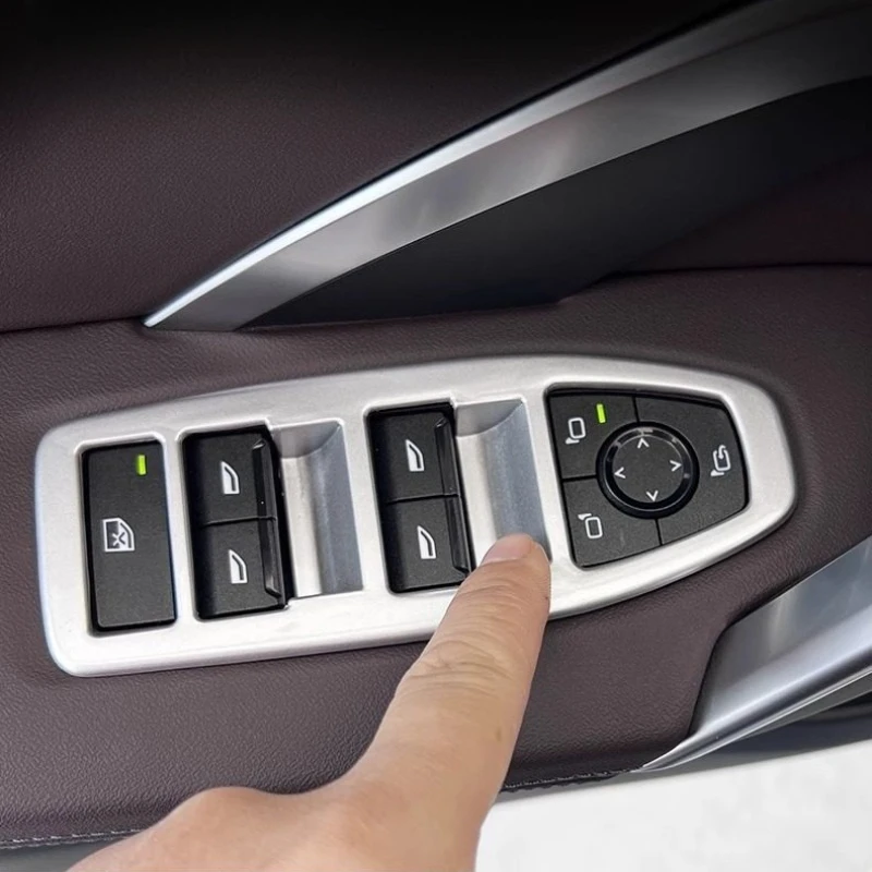 

Для BMW X1 iX1 2023-2024 дверное стекло, панель переключателя подъема окна, декоративная рамка, модифицированные аксессуары для салона автомобиля