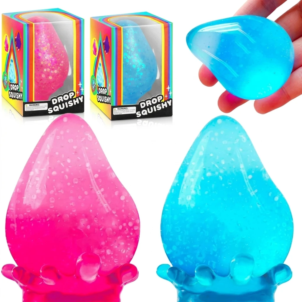 1Pc Dream Water Drop squishy toy With Splash Base Silicone Maltose Filled Squeeze Ball Slow Rising Sensory Fidget Relief Toy