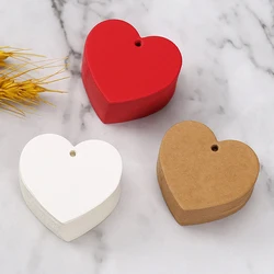 100pcs Heart Round Blank Hang Tag Kraft Paper DIY Packing Labels Wedding Birthday Party Gift Cards Clothes Tag Baking Decoration
