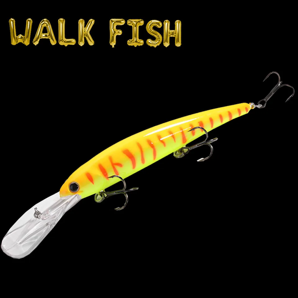 1Pcs Long Tongue Plate Minnow Fish Bait 120mm/20g Deep Depth Wobbler Swimbait 3D Eyes Artificial Pesca Hard Fishing Lure
