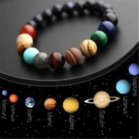 UILZ Galaxy Solar System Bracelet Men Universe Nine Planets Natural Stone Stars Earth Moon Bracelets Fashion Couple Jewelry