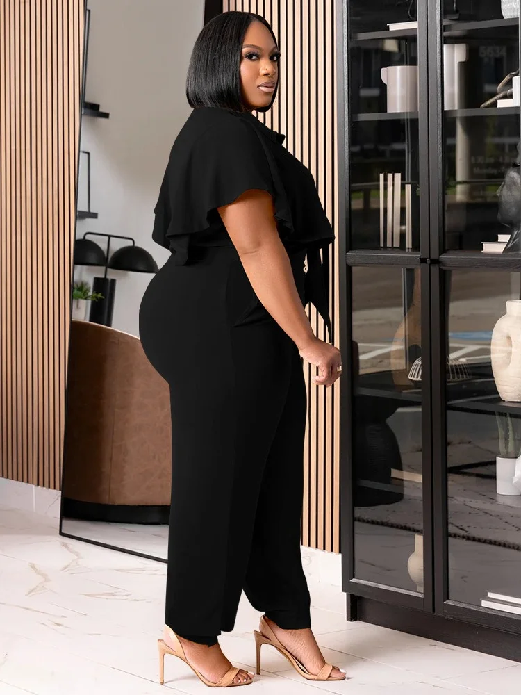 Wmstar Plus Size Women Clothing Two Piece Set Summer Button Up Solid Color Fashion Casual Pants Sets Wholesale Dropshipping 2025