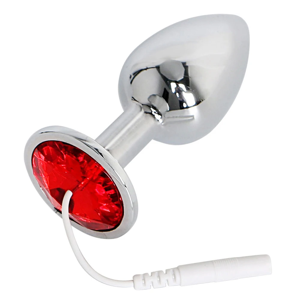 IKOKY Electro Butt Plug Sex Toys for Men Women Medical Themed Toys Therapy Massager Rhinestone Electric Shock Anal Plug