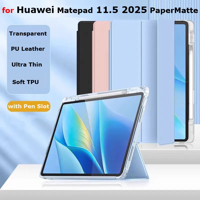 

Case for Huawei Matepad 11.5 2025 PaperMatte SE 11inch Air 11.5 S Pro 11 10.4 2022 Soft TPU Clear Tablet Case Translucent Cover