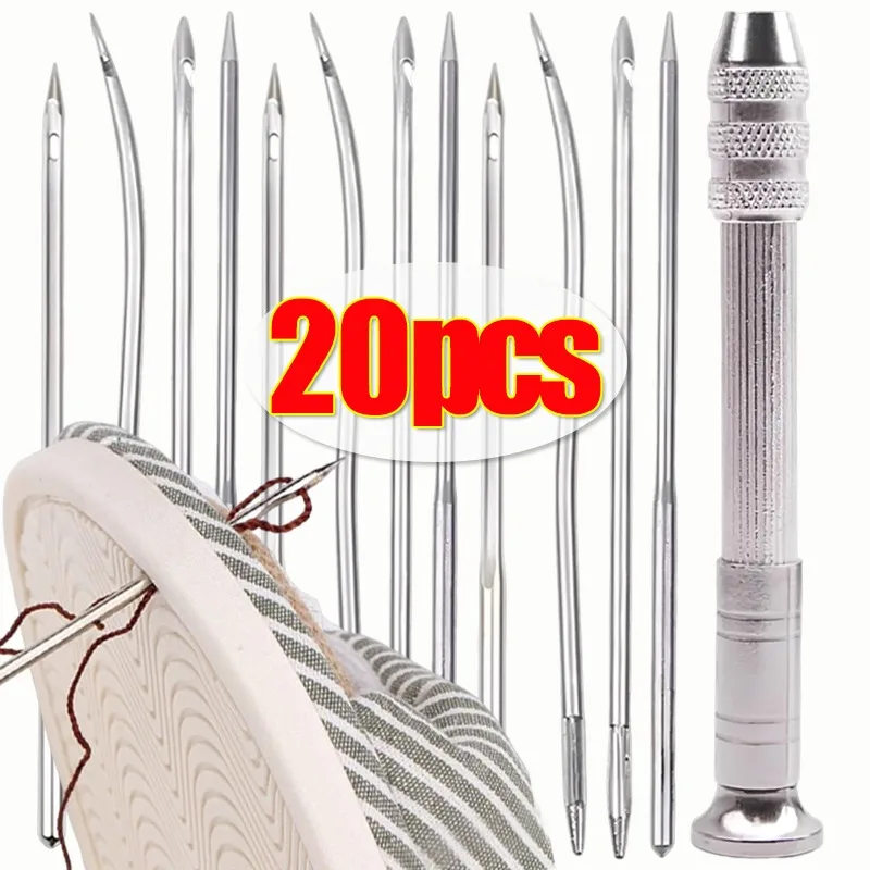 

20/5 шт., набор кожаных швейных игл, иглы для вышивания отверстий, ремонт швейного шила, бытовые инструменты для ремонта рукоделия ручной работы