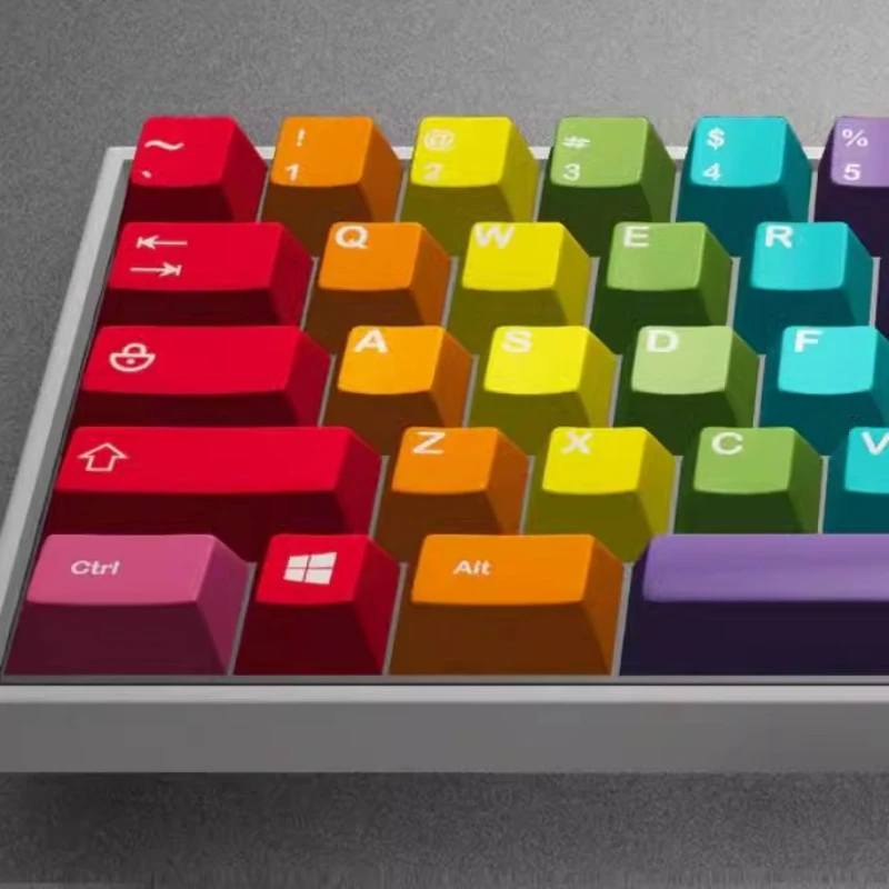 GMK Rainbow Theme Keycaps Set PBT Sublimation Cherry Profile Keycaps for Mechanical Keyboard Accessories 135 Key Custom Key Caps