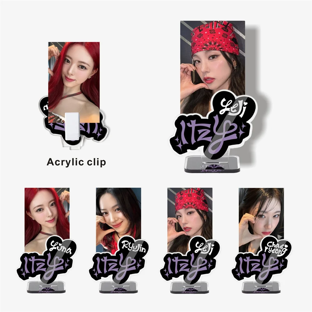 

KPOP ITZY Photo Folder Acrylic Standee Yeji Ryujin Yuna Chaeryeong Fashion Standing Display Model Desktop Decor Fans Collection