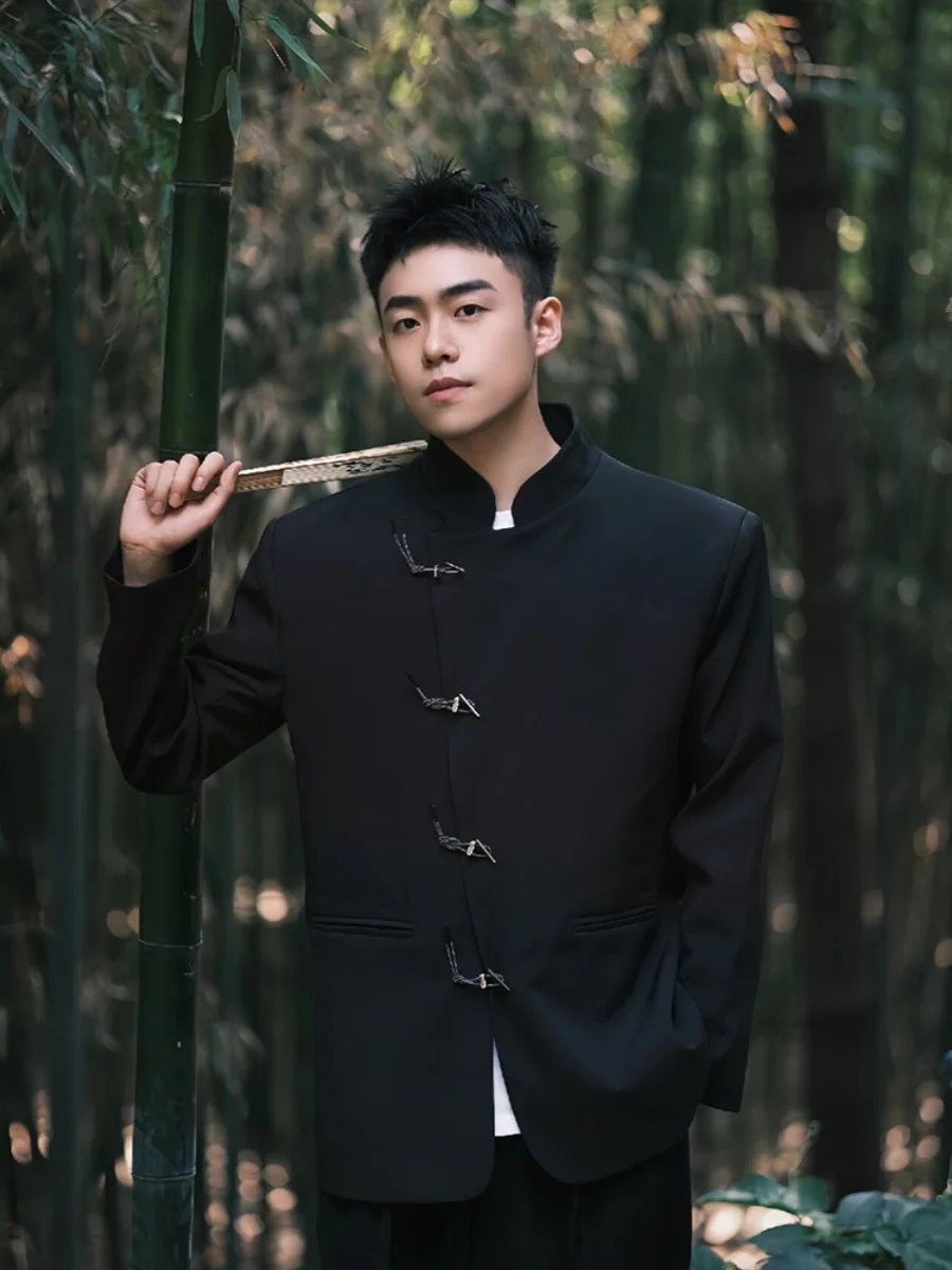 

Modern Young Men's Wedding Suit oulder Padded Jaet Traditional Chinese Sle Formal Outerwear for Engagement And Ceremonies