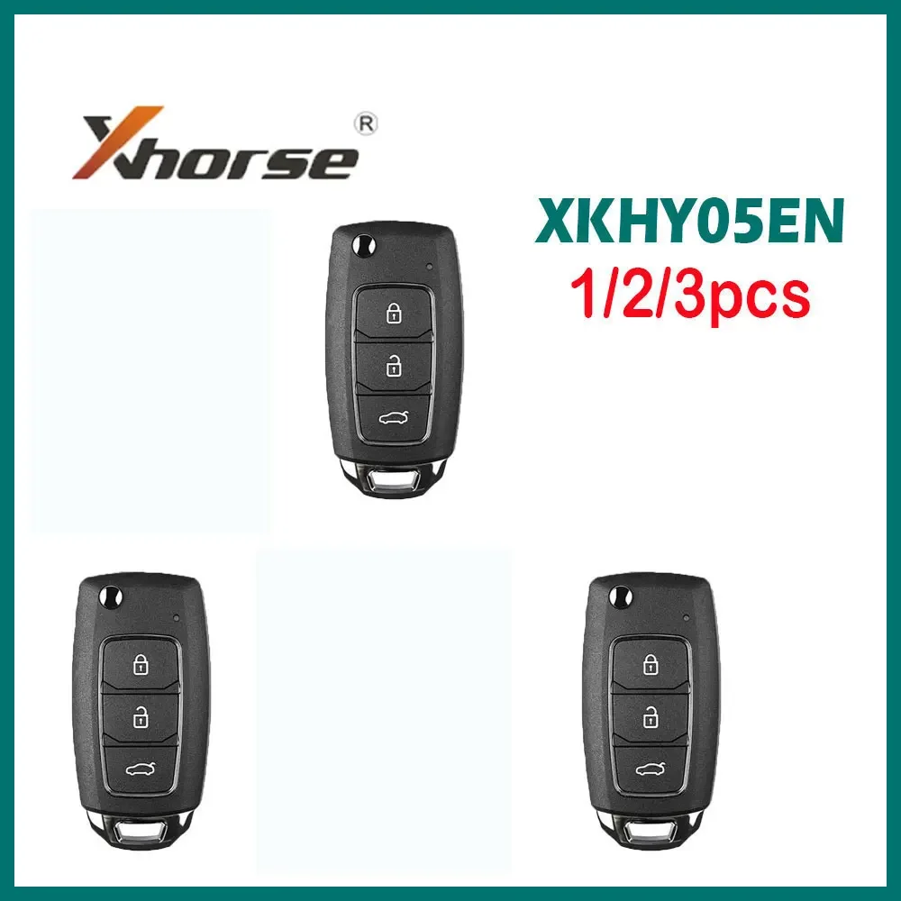 

1/2/3pcs/lot XHORSE XKHY05EN Car Remote Key for Hyundai Style 3 Buttons Wired Universal Remote Key Fob for VVDI Key Tool