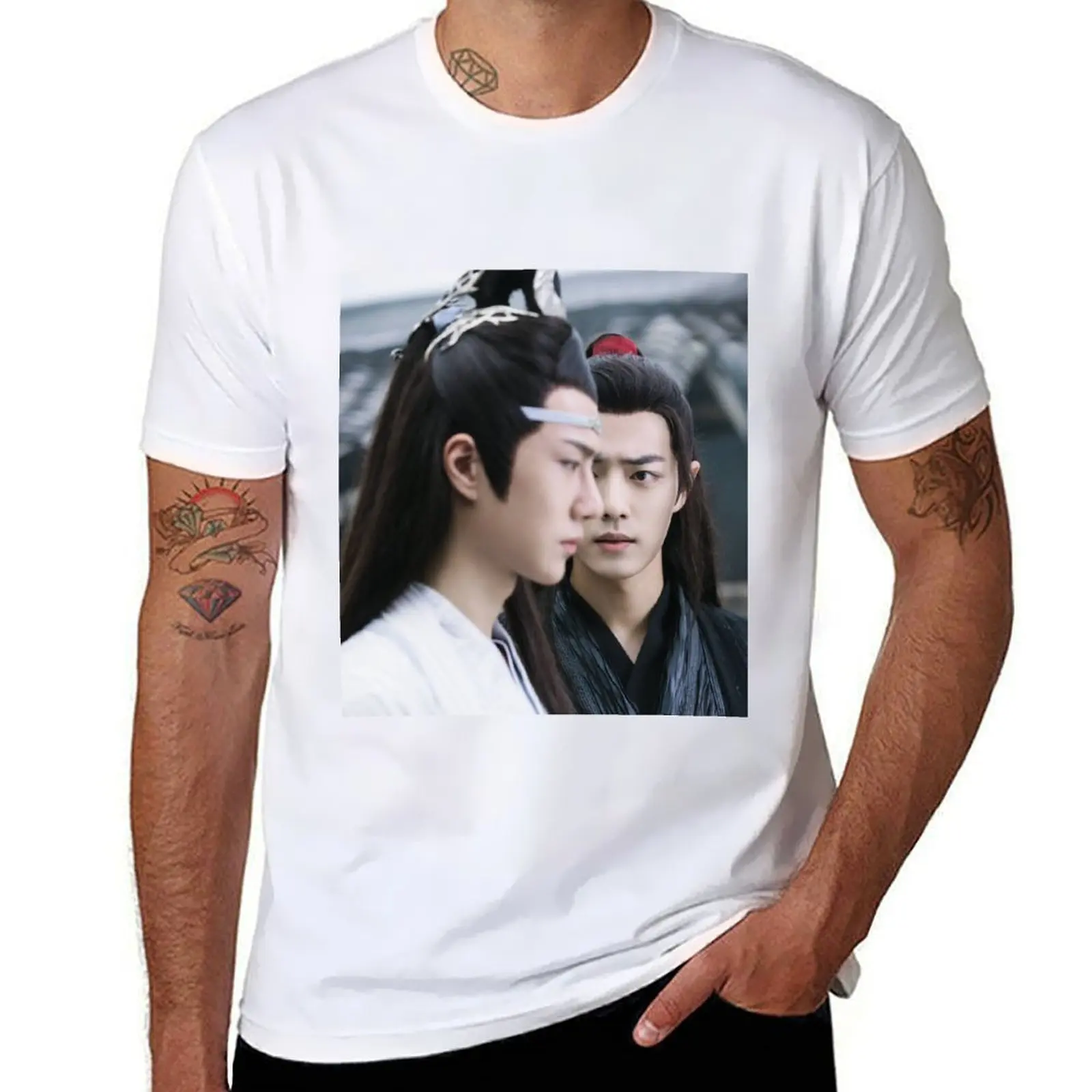 

The Untamed Xiao Zhan Wang Yibo 1 T-Shirt Simple Casual Short Sleeve Cotton T-Shirt