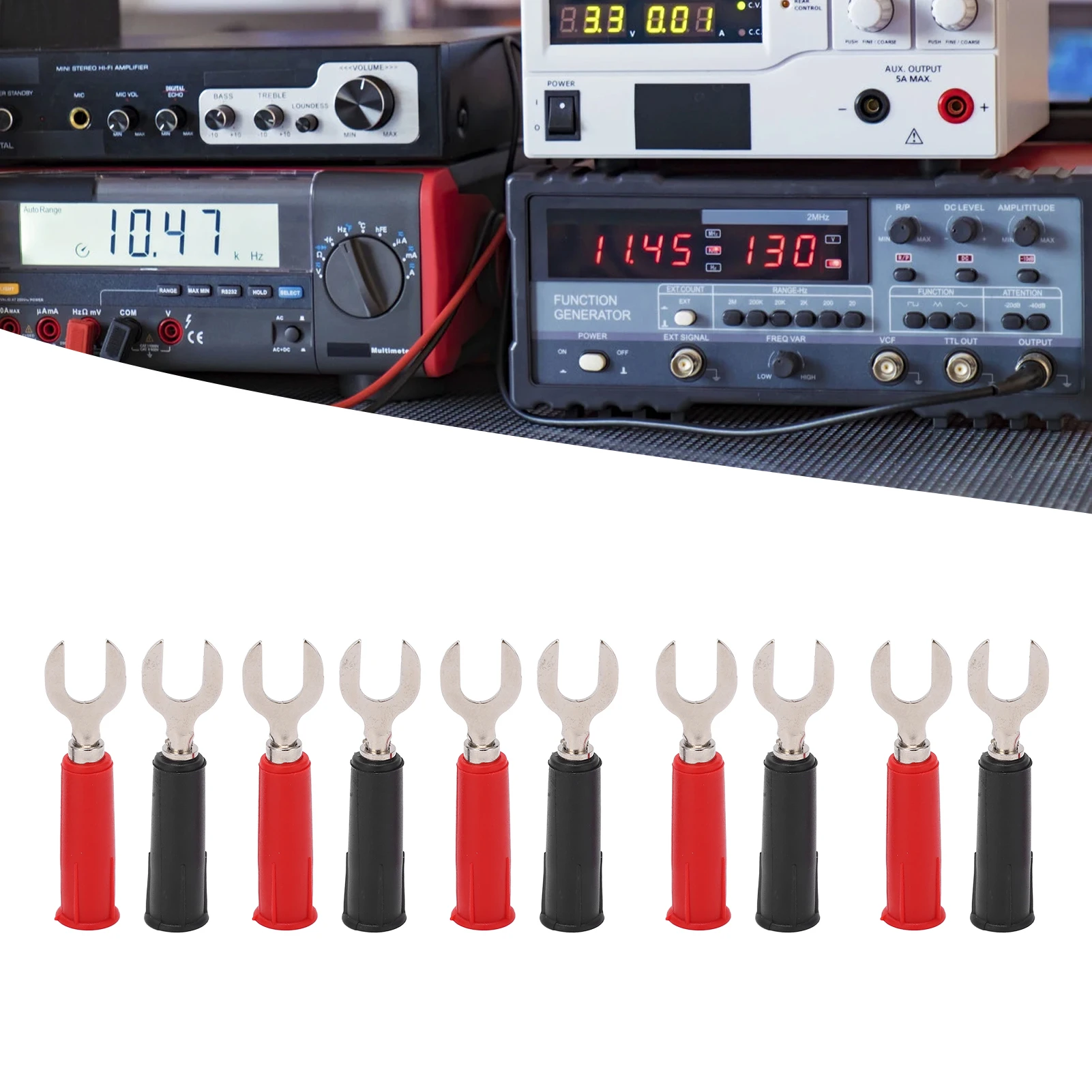 10Pcs J.20019 6mm U Shaped Plug High Pressure Resistant U Type to Banana Plug Adapter with 4mm Jack