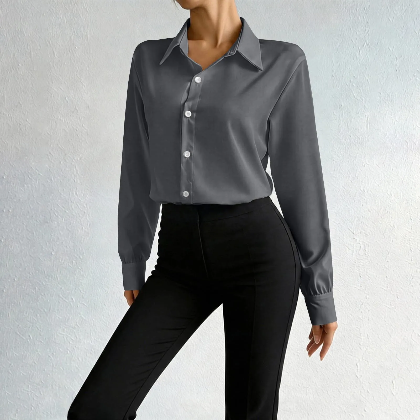 

Модные комбинезоны и ромперы с длинным рукавом для женщин, лето 2026, повседневные, однотонные, с отложным воротником