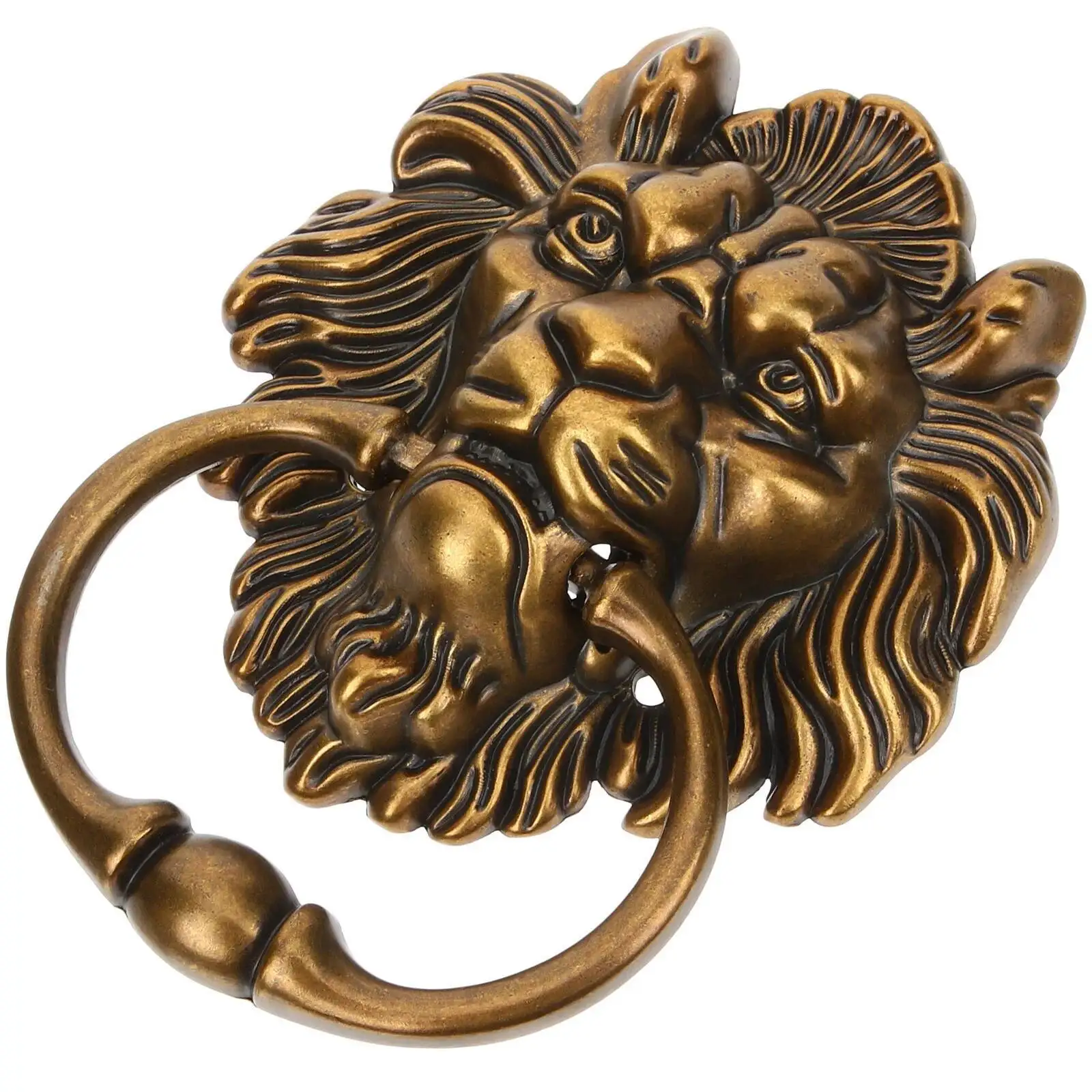 Zinc Alloy Lion Head Door Handle Cabinet Vintage Wardrobe Furniture Knobs Drawer Pulls